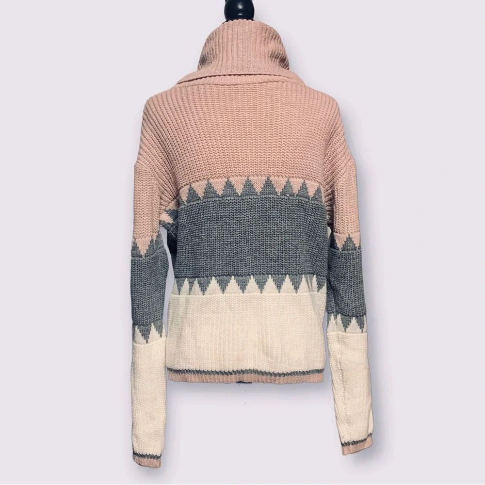 Pink Lily Turtleneck Color Block Knit Pullover Sw… - image 3